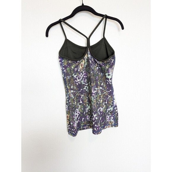 LULULEMON Amala Tank Top‎ Womens Size 6 Green Sleeveless Floral Racerback Shirt - Picture 6 of 8